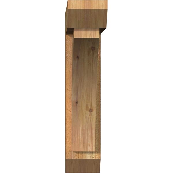 Thorton Slat Rough Sawn Bracket W/ Offset Brace, Western Red Cedar, 6W X 24D X 28H